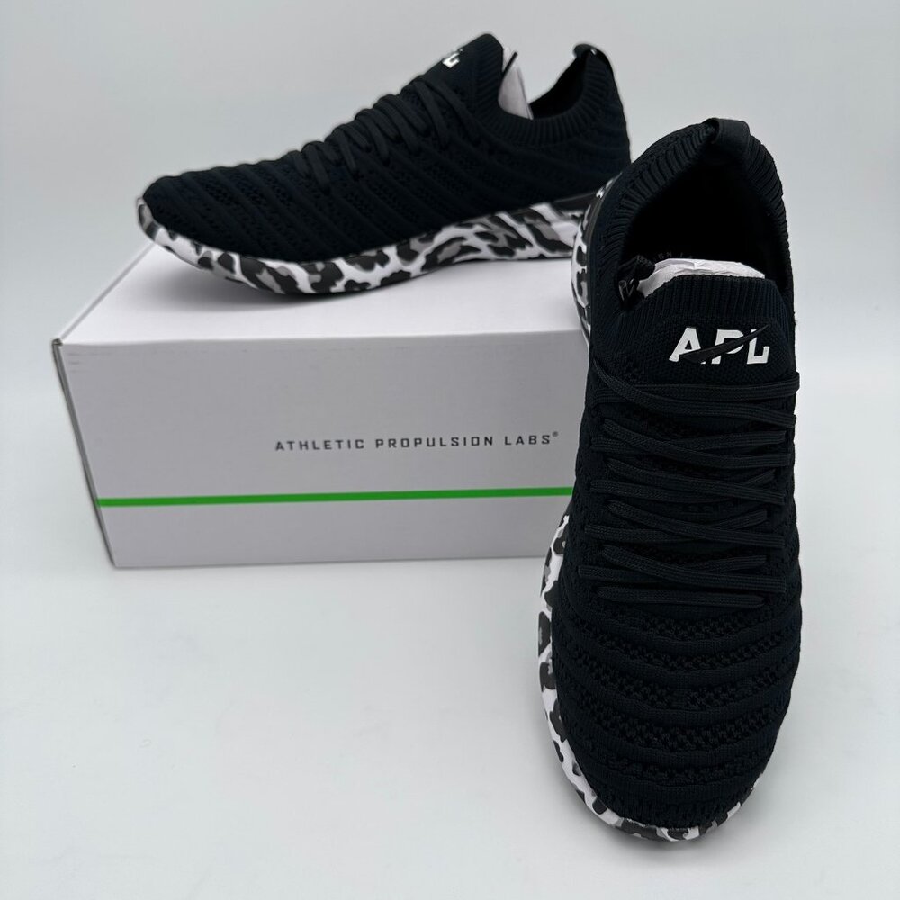 APL Women's TechLoom Wave‎ Slip On Runner Sneaker, Size 9, Black/White/Leopard